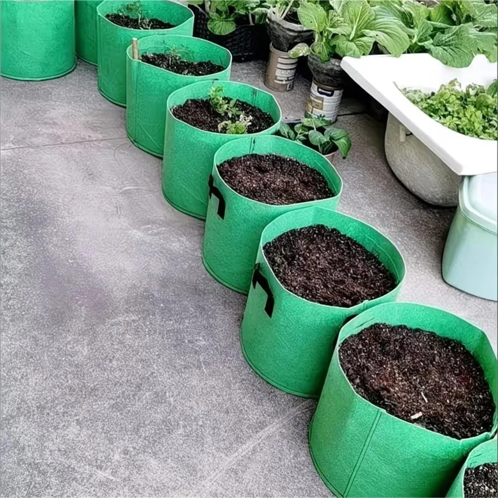 Stofftopf 4 Stück atmungsaktive Pflanzbeutel | For Kartoffelkarotte(4pc)