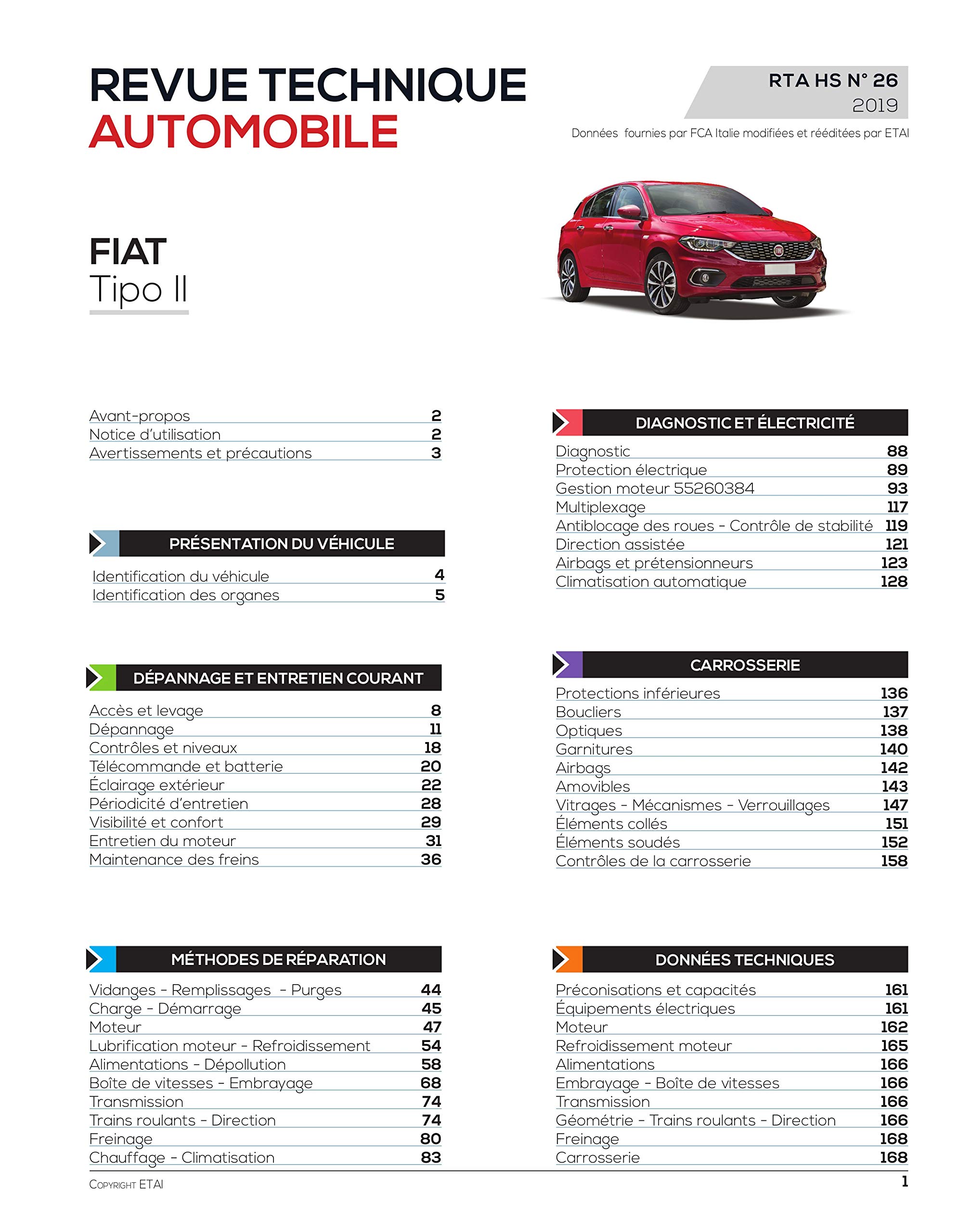 E.T.A.I - Revue Technique Automobile hors série n°26 - FIAT TIPO II - 2016 à ce jour
