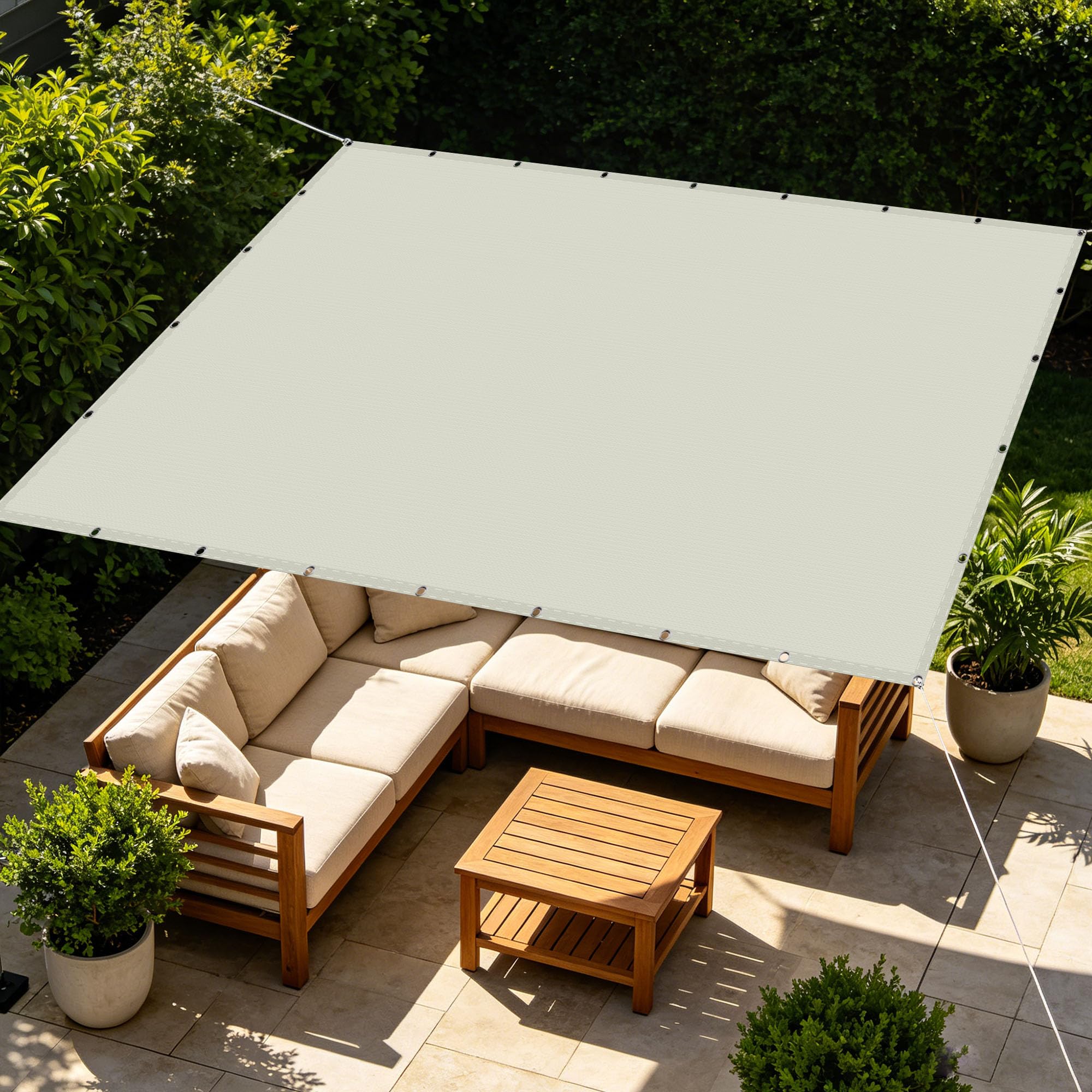 Voiles ombrages multi couleur ou blanc cassé 1.4 x 5 m pour terrasse et patio