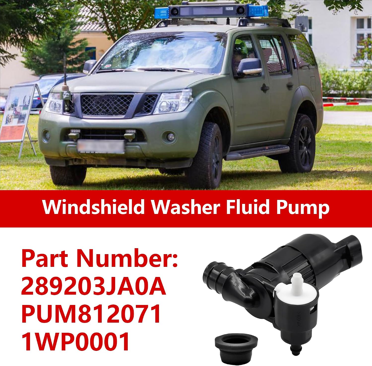 Windshield Washer Fluid Pump for Nissan Altima 2007-2018 for Infiniti QX60 2014-2018 Replace 289203JA0A PUM812071 1WP0001 1Pcs Black