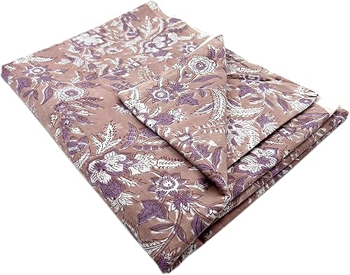 E-Tailor Tela de algodón India con estampado de bloques a mano, tela floral ideal para hacer vestidos, manualidades y artes, patchwork, acolchado,