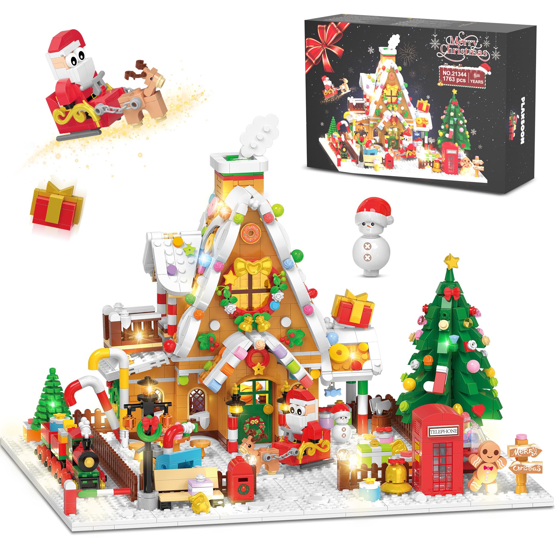 Christmas Gingerbread House Mini Building Set With Led Light 1763
