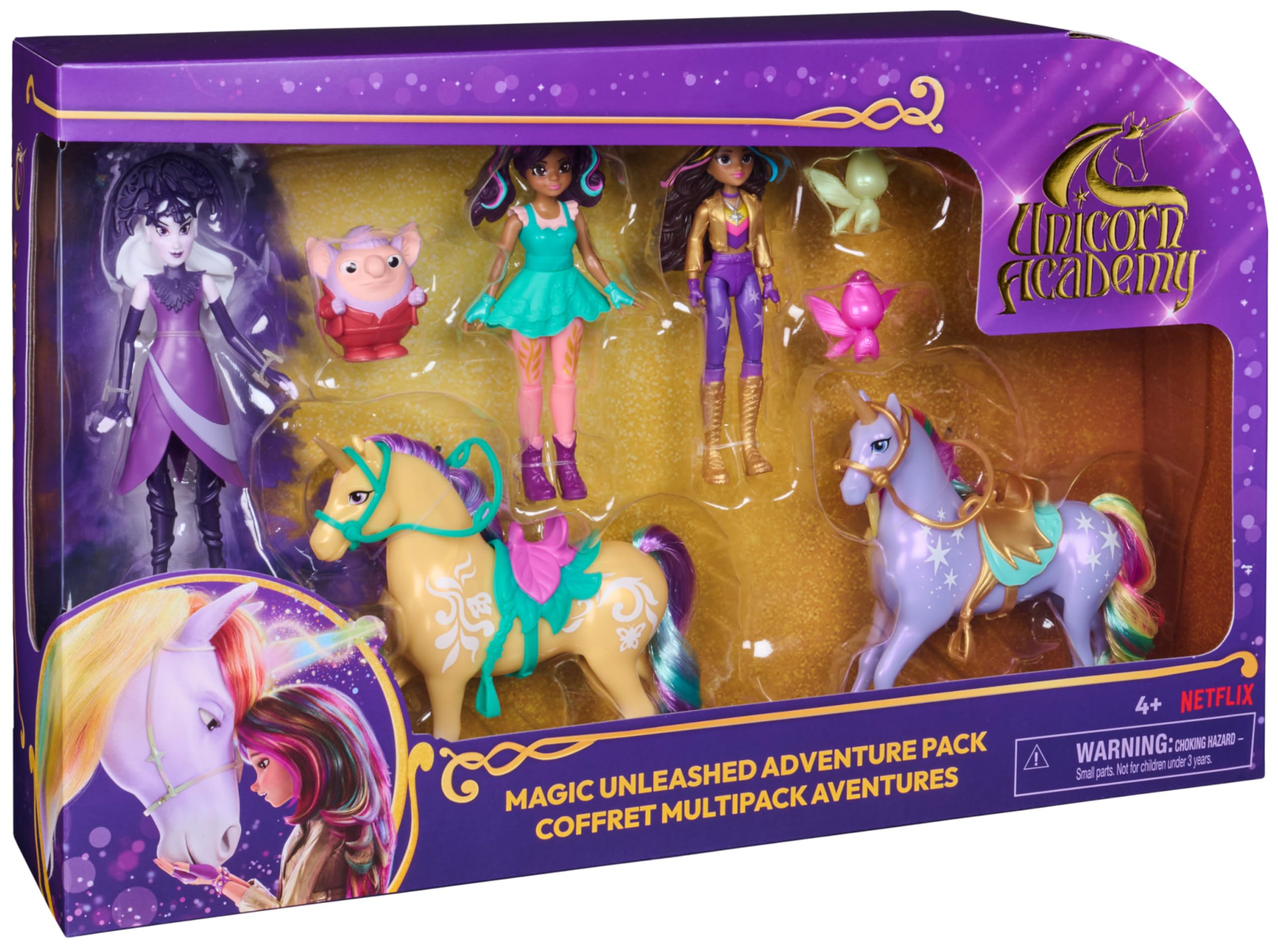Unicorn Academy, Pacchetto Avventura Libera la magia con Sophia, AVA, Ravenzella, Wildstar, Leaf e Molto Altro Ancora, Bambole e Giocattoli Unicorno per Bambine dai 4 Anni in su