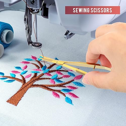 Miniatura 4 de Shynai Tijeras de costura de bordado de 4.7 pulgadas, tijeras curvadas de acción de primavera, tijeras de punta curva, tijeras de punta curvada,