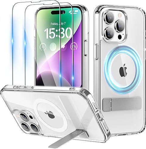 Miniatura 1 de Niunisi Funda magnética para iPhone 15 Pro Max con soporte, soporte delgado con protector de pantalla compatible con Magsafe a prueba de golpes,