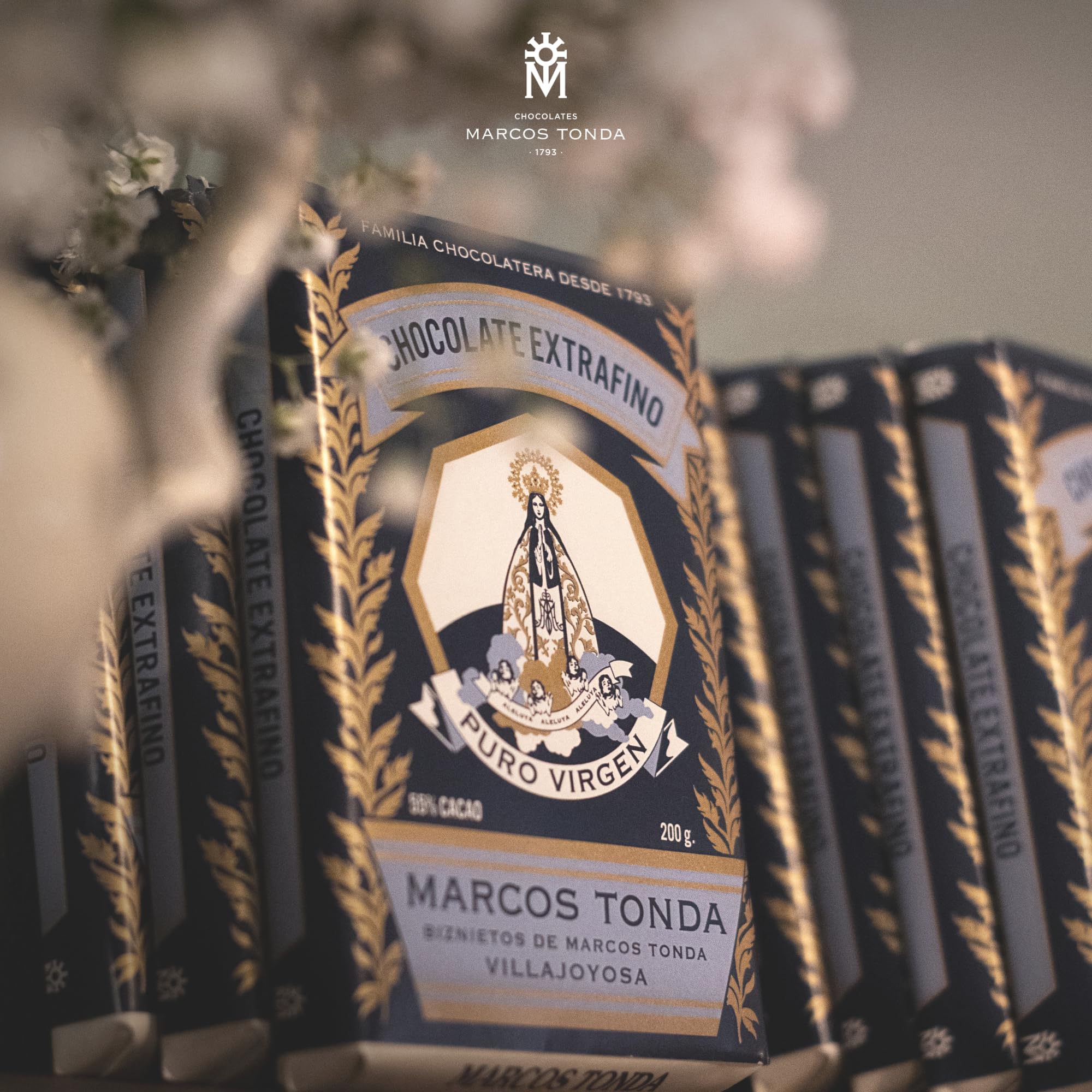 Chocolates Marcos Tonda - 3 x Cajas chocolatinas negro, leche y blanco la Virgen