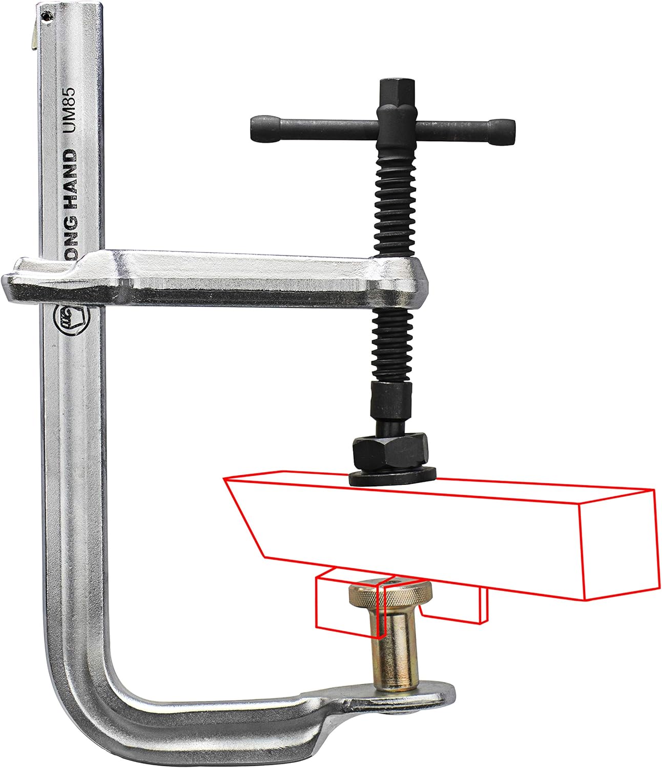 Strong Hand Tools 4-in-1 Clamping System, Regular Duty Bar Clamp, Capacity 12-1/2", Clamping Pressure: 2,400 LBS, Throat Depth: 5-1/2″, UM125-C3, Strong Hand Tools