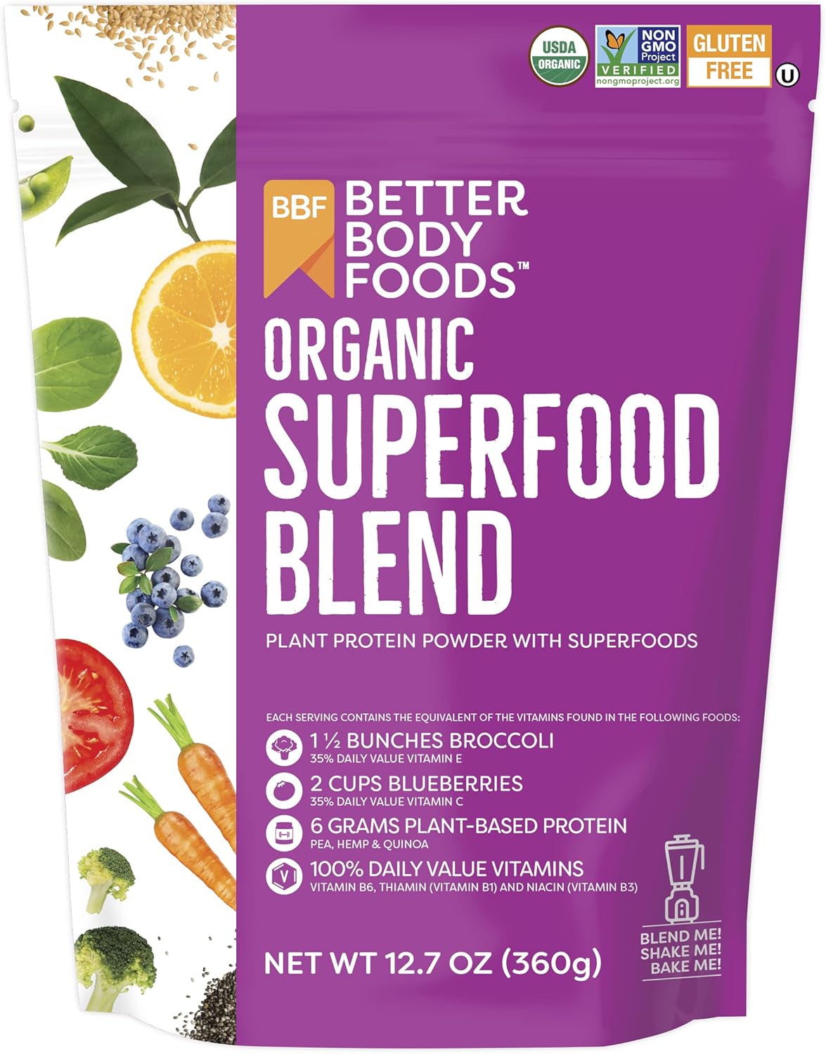 BetterBody Foods LIVfit Superfood Protein Blend 360 Grams, 30 Day