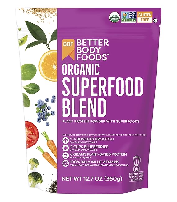 BetterBody Foods Organic Superfood Powder with Protein