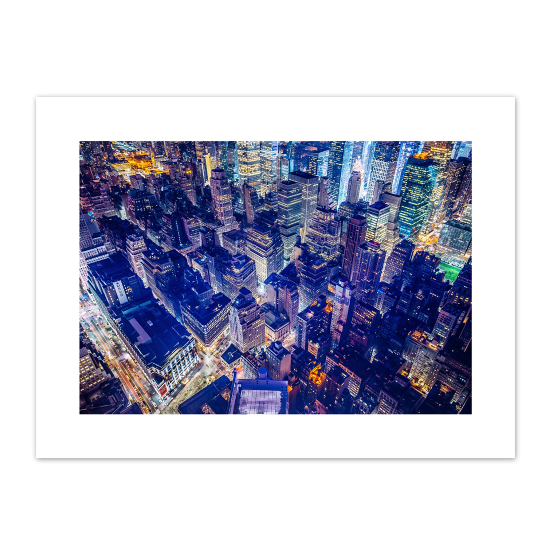 Aerial View New York Night Canvas Wall Art Print