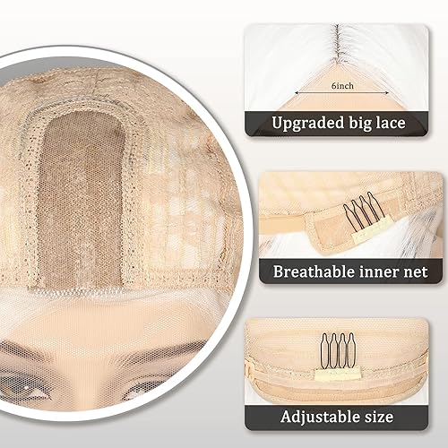 Miniatura 9 de Peluca ondulada de color rubio degradado de 26 pulgadas, peluca ondulada larga rubia ombré para mujer, peluca de fibra sintética resistente al calor