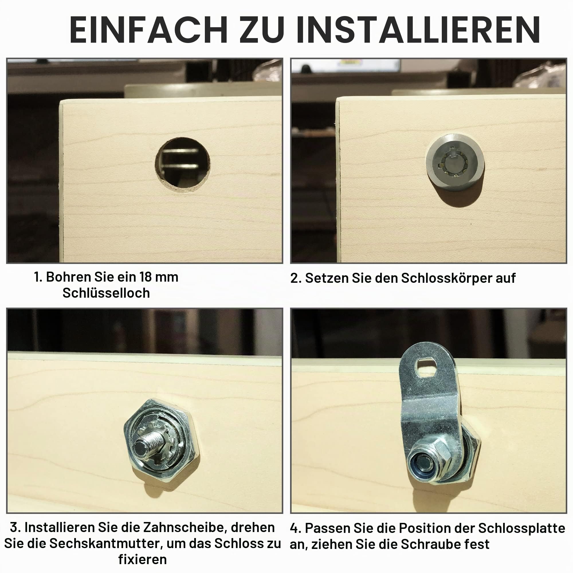 6 Pack Schrank Schlösser mit Schlüsseln, 5/8 Zoll Cam Lock gleich verschlüsselt, sichere Rv Schlösser für die Lagerung Tür Mailbox Werkzeugkasten Ersatz Schloss, Zinklegierung