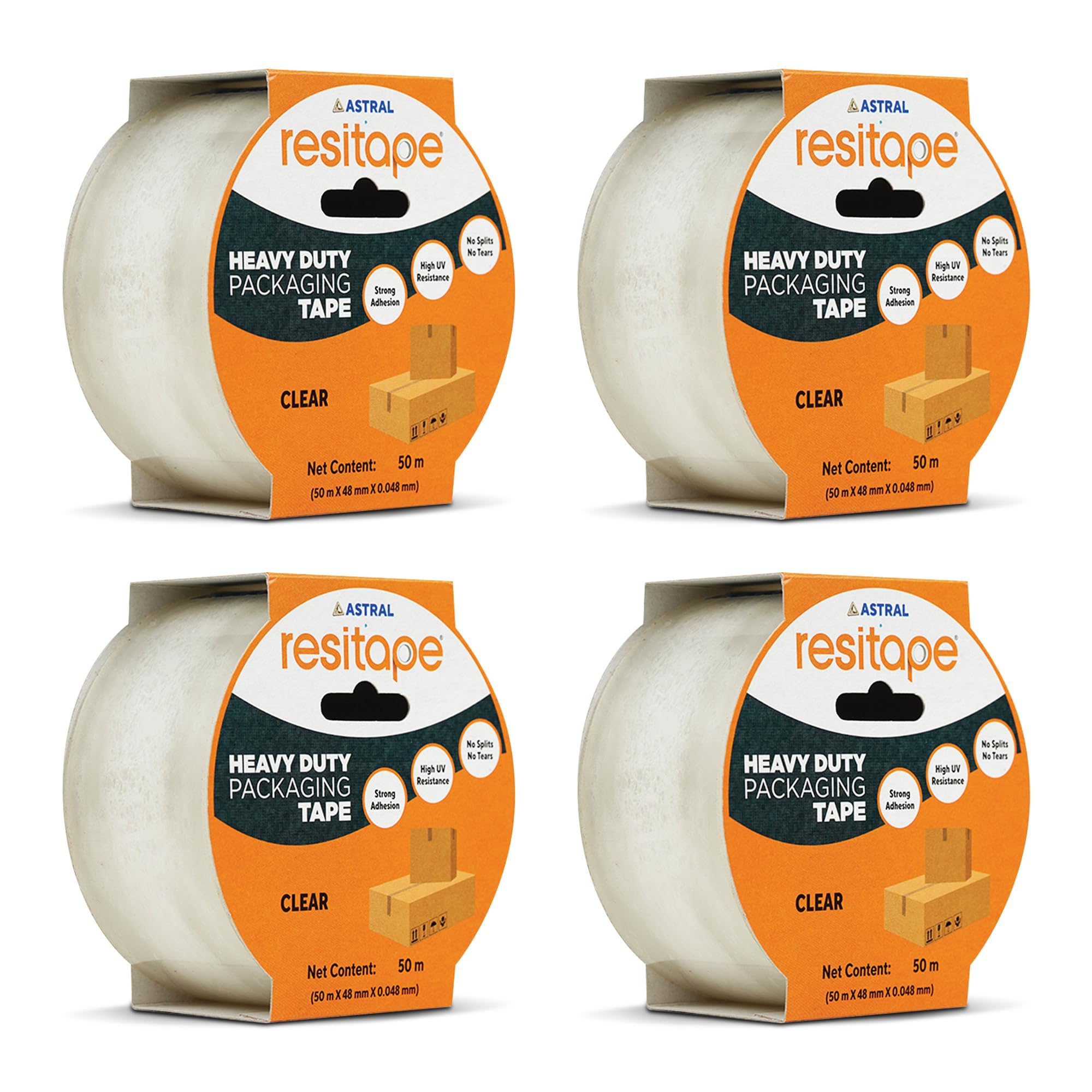 Resitape BOPP Transparent Tape | (Pack of 4)| Packaging tape | Excellent Grip & Adhesion | High Strength & Durability | Multi Purpose Packaging, Decorating and DIY | 50 mtr. X 48 mm-image-5