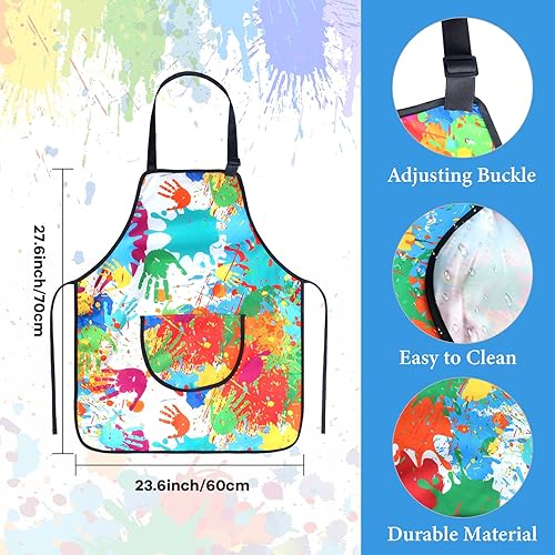 Miniatura 3 de Kyson Disfraz de artista para adultos, 8 piezas, pintor, Halloween, vestido con boina, delantal, paleta, pinceles, aretes, bandana y barba