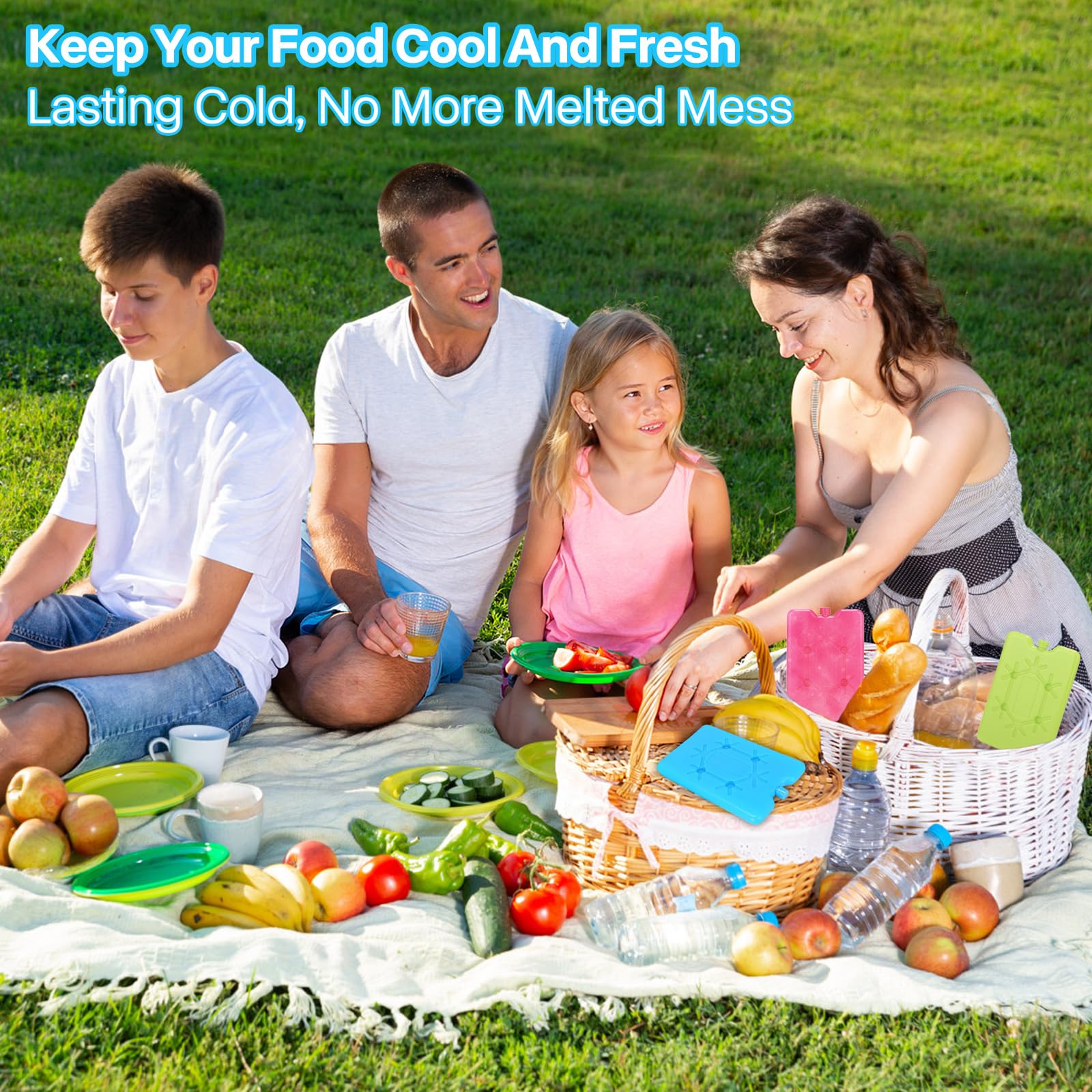 Ghiaccioli per Borsa Frigo Piccoli, 3 Pezzi 200ml Mattonelle Ghiaccio Riutilizzabili, Elementi refrigeranti per Viaggi, Picnic, Campeggio, Escursioni, Vacanze