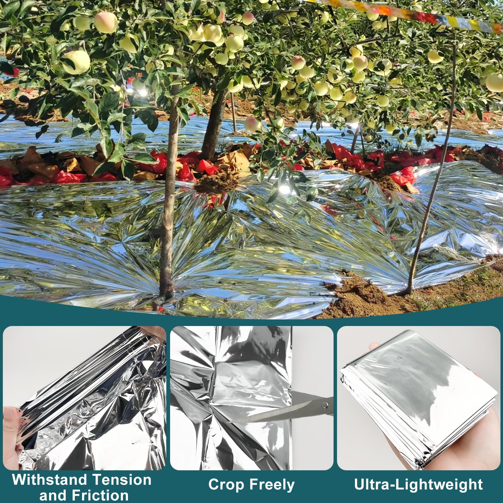 8 Sück Pflanze Reflektierende Film, 160cm*210cm Reflektierende Mylar-Folie, Gewächshaus Garten Abdeckfolie, Silber Zweiseitige Folienblätter für Garten Gewächshaus Pflanzenwachstum, Doppelseitig silbe