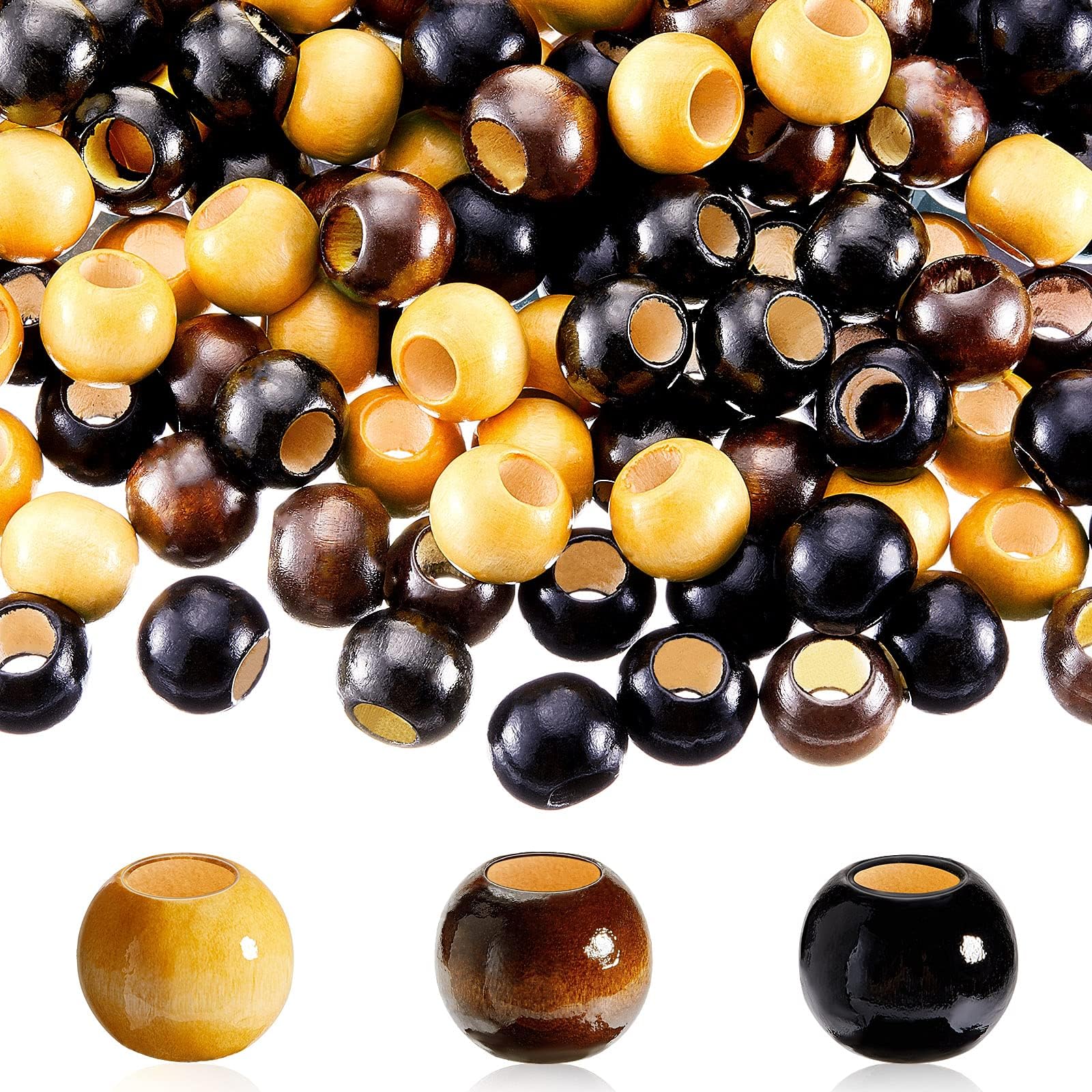 Natural Hinoki Wood Spacer Beads - Round, 4mm 5mm 6mm 7mm Sizes, For Jewelry Making & Macrame