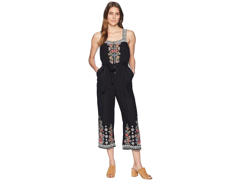 

Johnny Was Hazelton Cropped Jumpsuit (Black) Women's Jumpsuit & Rompers One Piece