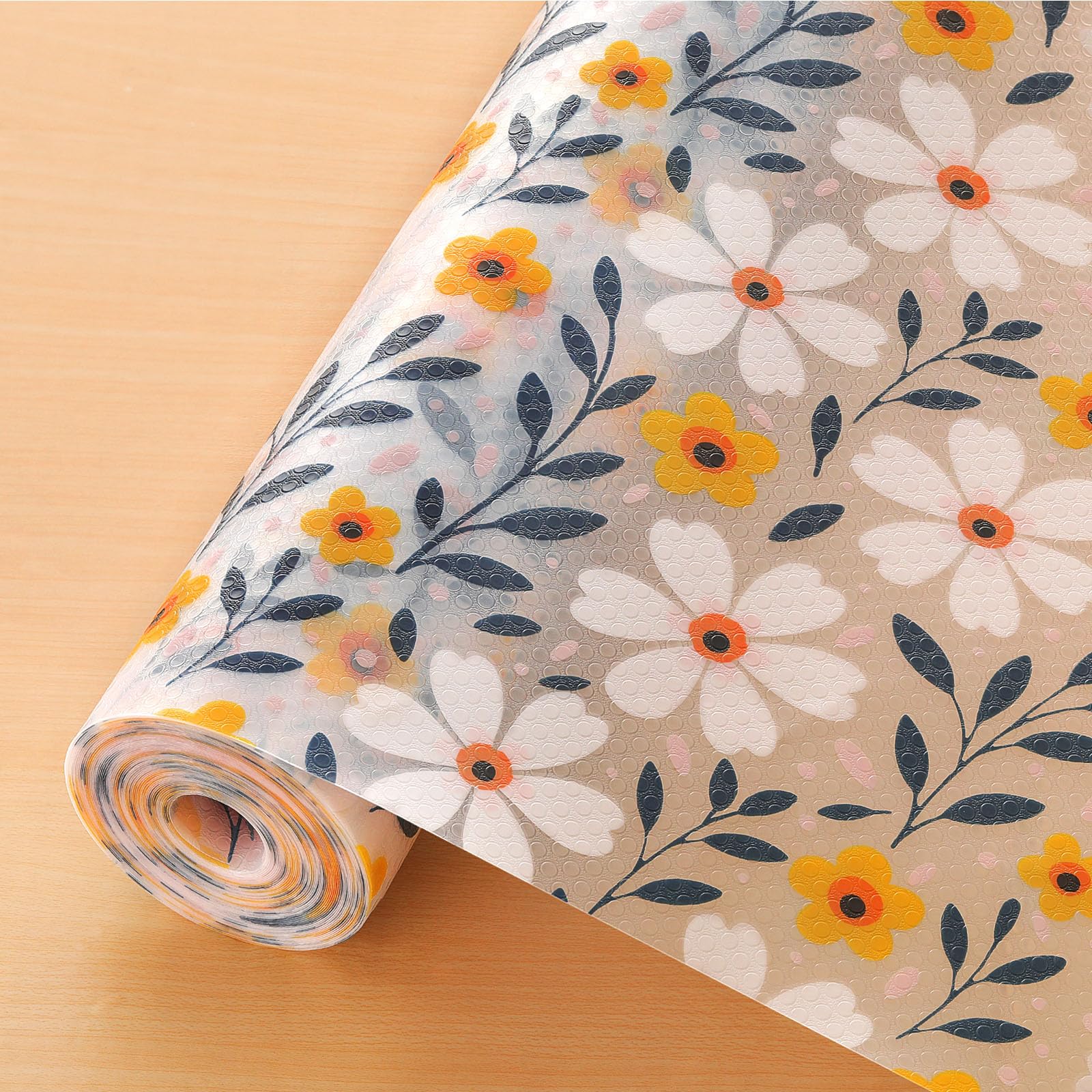 Athem Country Daisy Kitchen Drawer Liner, Shelf Liners For Kitchen Cupboards, Non-Adhesive Cabinet Liner, Waterproof & Non-Slip Cupboard Liner, 44X200cm Eva Fridge Shelf Liner For Shelves, Shoe Racks
