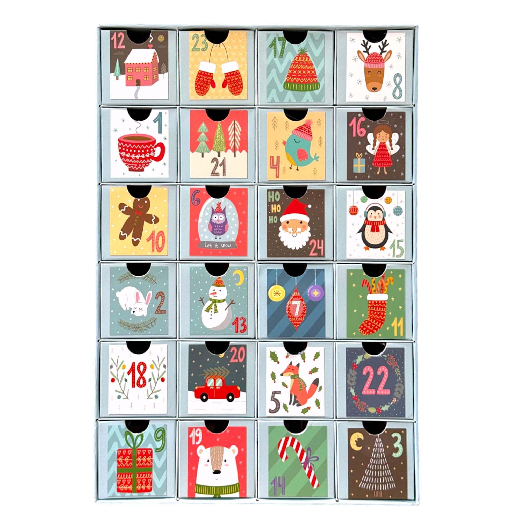 LIVAIA Calendario dell'Avvento fai da te 2025 - Kit per Creare il Tuo Calendario con 24 Sacchetti, Adesivi e Busta Regalo - Calendario dell' Avvento Personalizzabile - ‎18 x 9 x 0,03 cm