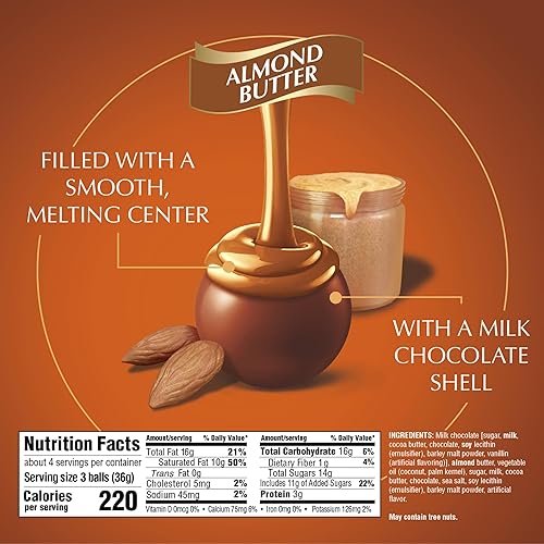 Miniatura 2 de Lindt Lindor Trufas de chocolate con leche y mantequilla de almendras 51 onzas Bolsa
