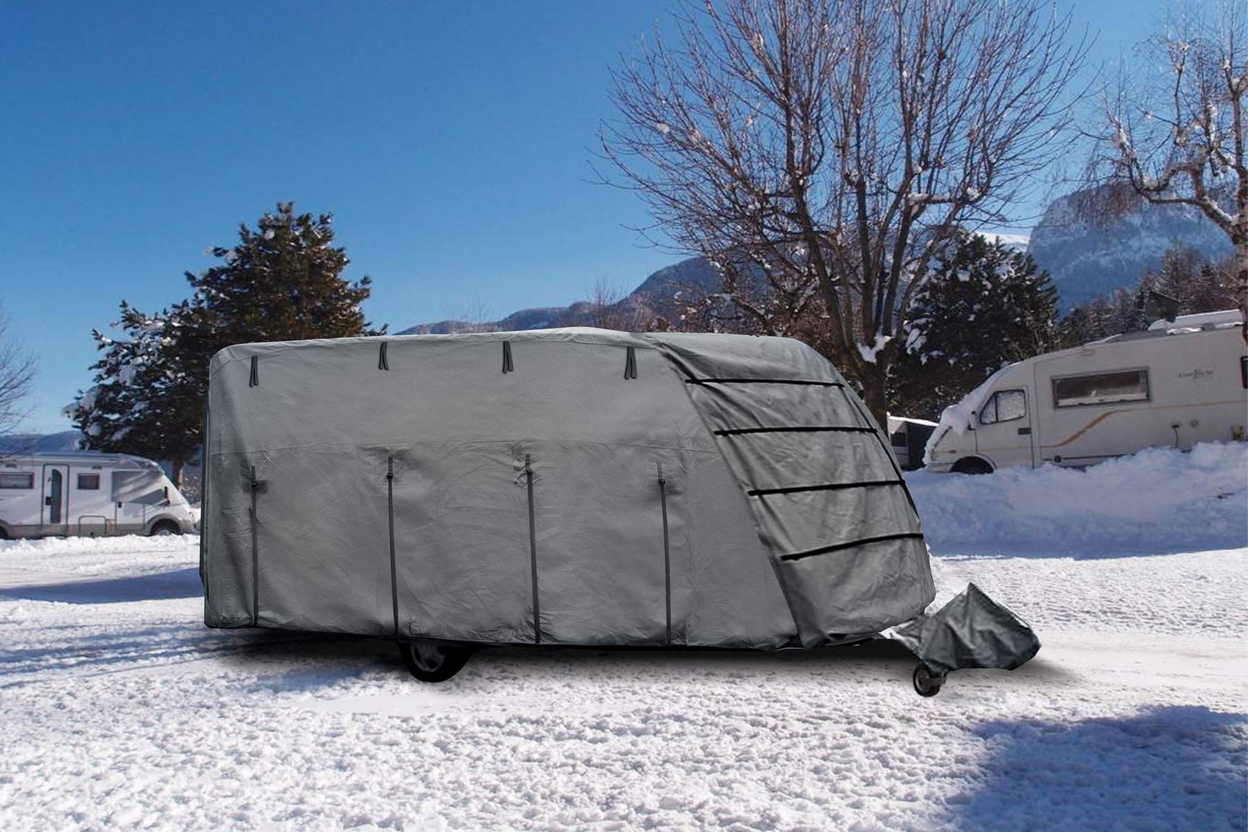 BRUNNER 7241461N Schutzhülle Caravan Cover 6M, 450-500 cm, Grau