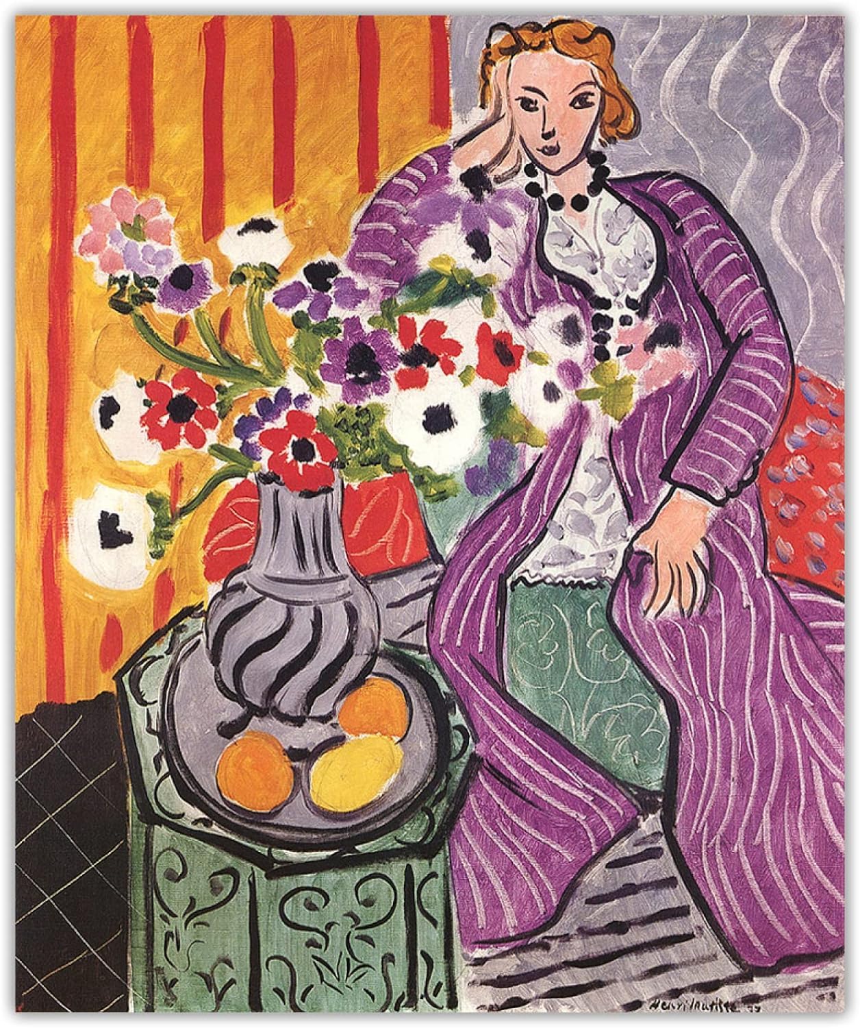 Matisse Impression Robe Violette 60x80cm | Toile pour Salon Moderne
