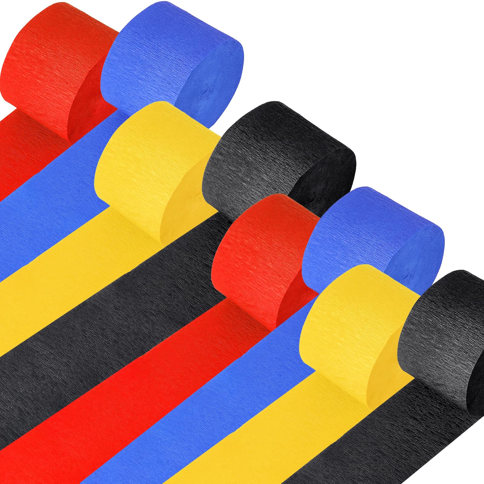 Cartoon Hedgehog Themed Decorations, 8 Rolls Red Blue Crepe Paper Streamers, Yellow Pin Black Streamer Party for Boys Kids Carnival Circus Birthday Party Decorations