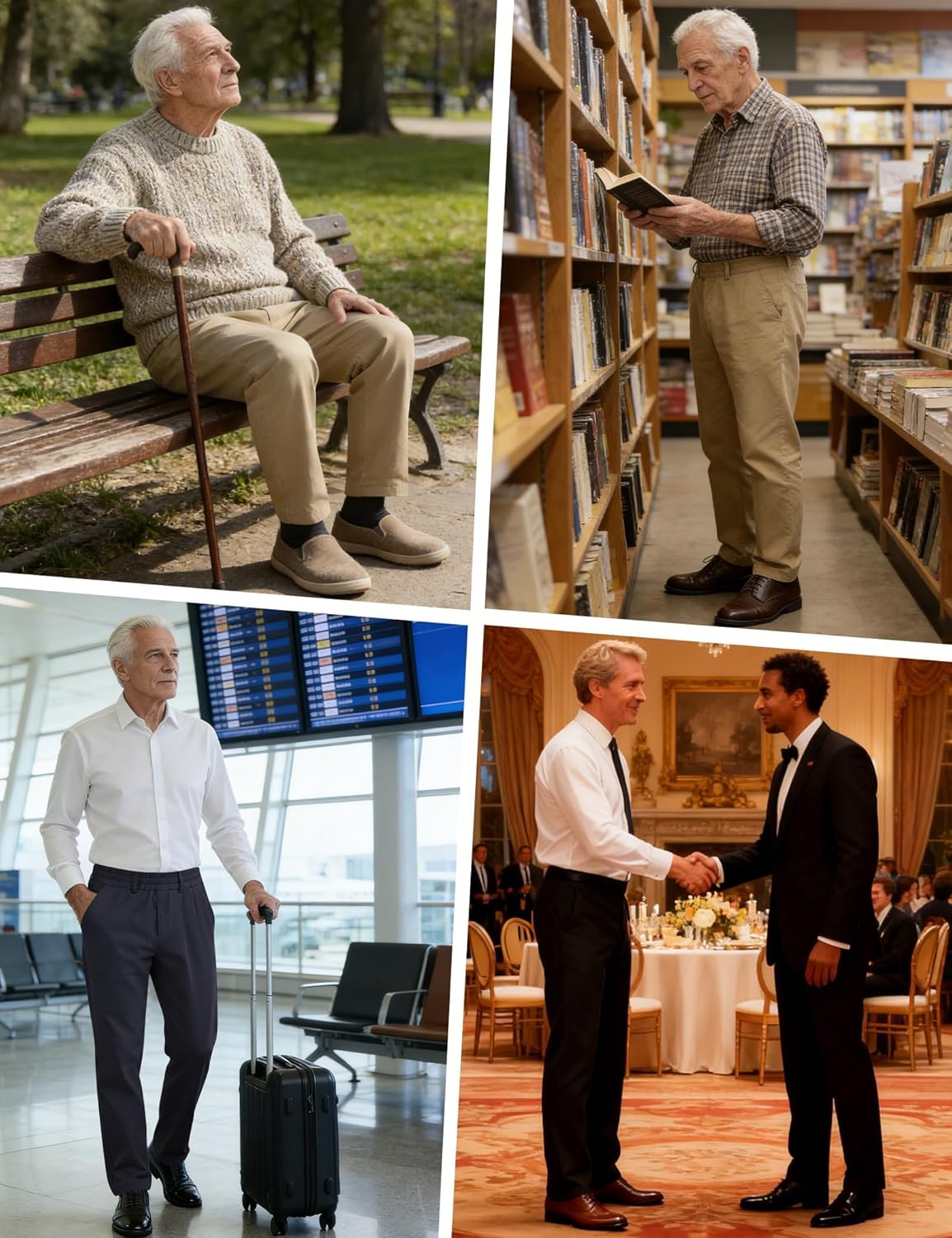 Idtswch Elastic Waist Pants for Senior Men with Magnetic Closure for Business Casual Formal Wear - Image 5