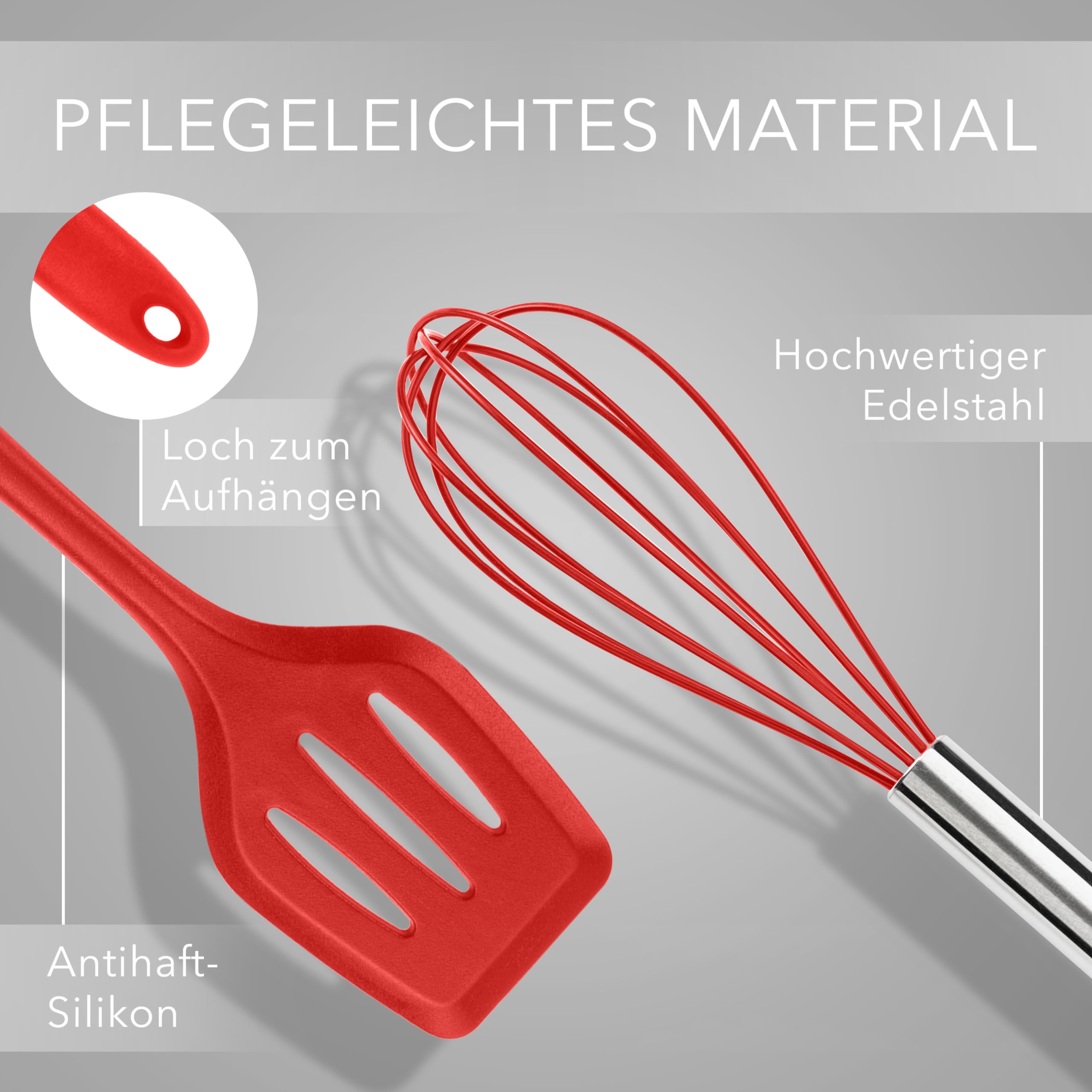 AVANA, set di 5 utensili da cucina in silicone, resistenti al calore
