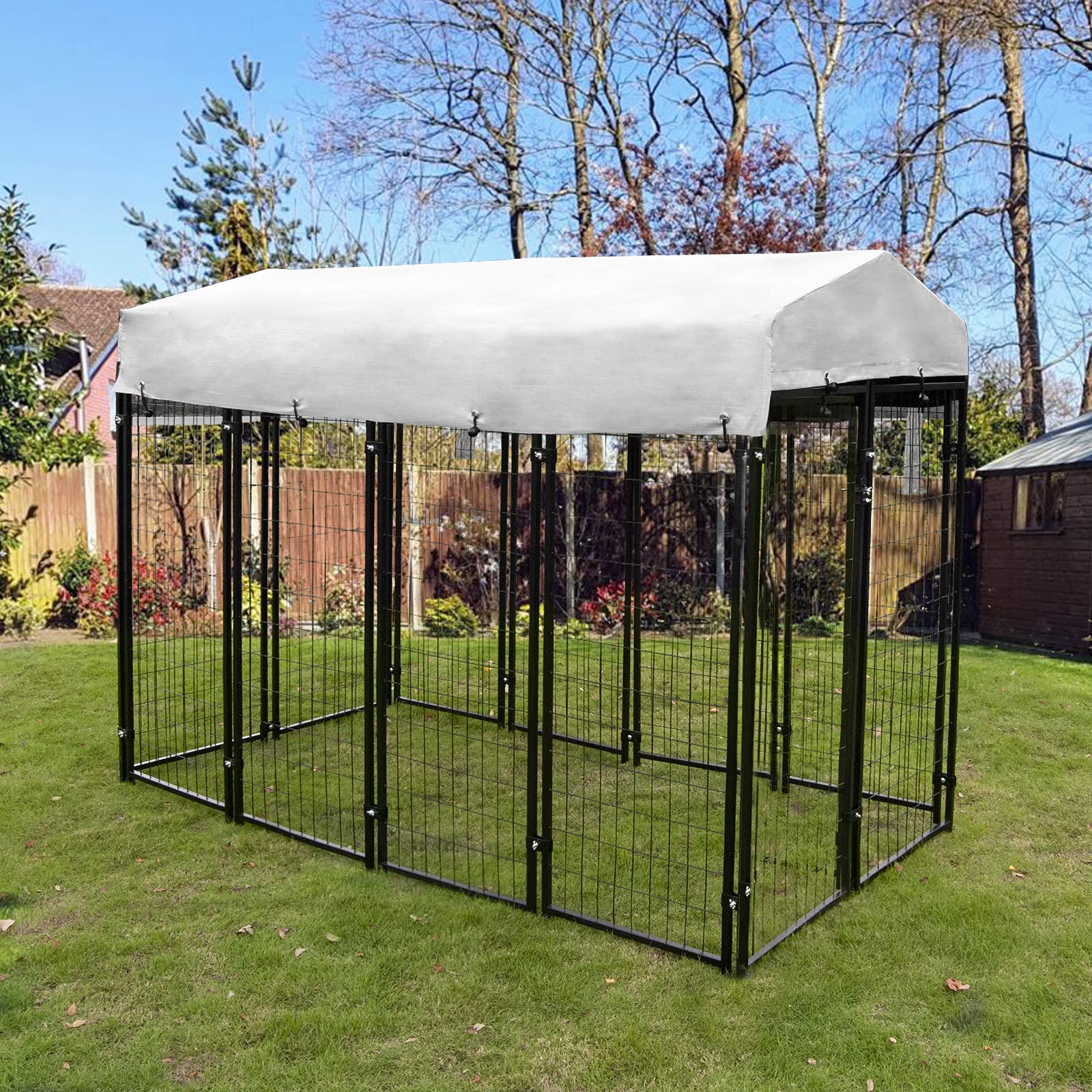 Dog Playpen House Heavy Duty Large Outdoor Dog Kennel Galvanized Steel