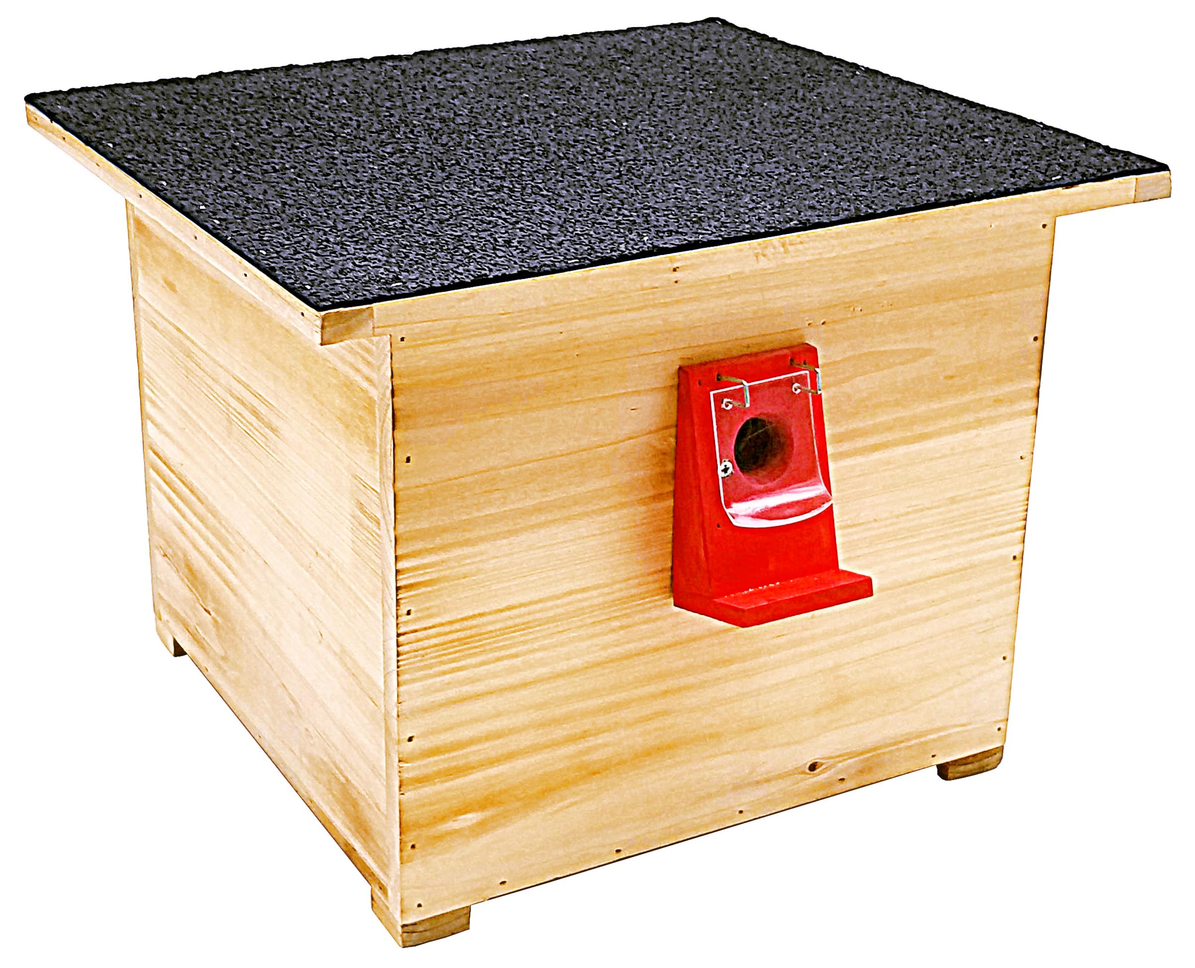 Dehner Natura Premium Hummel Nistkasten, Hummelhaus / Hummelnest mit Belüftung / Füllmaterial, ca. 38 x 34 x 28 cm, Tannenholz, natur