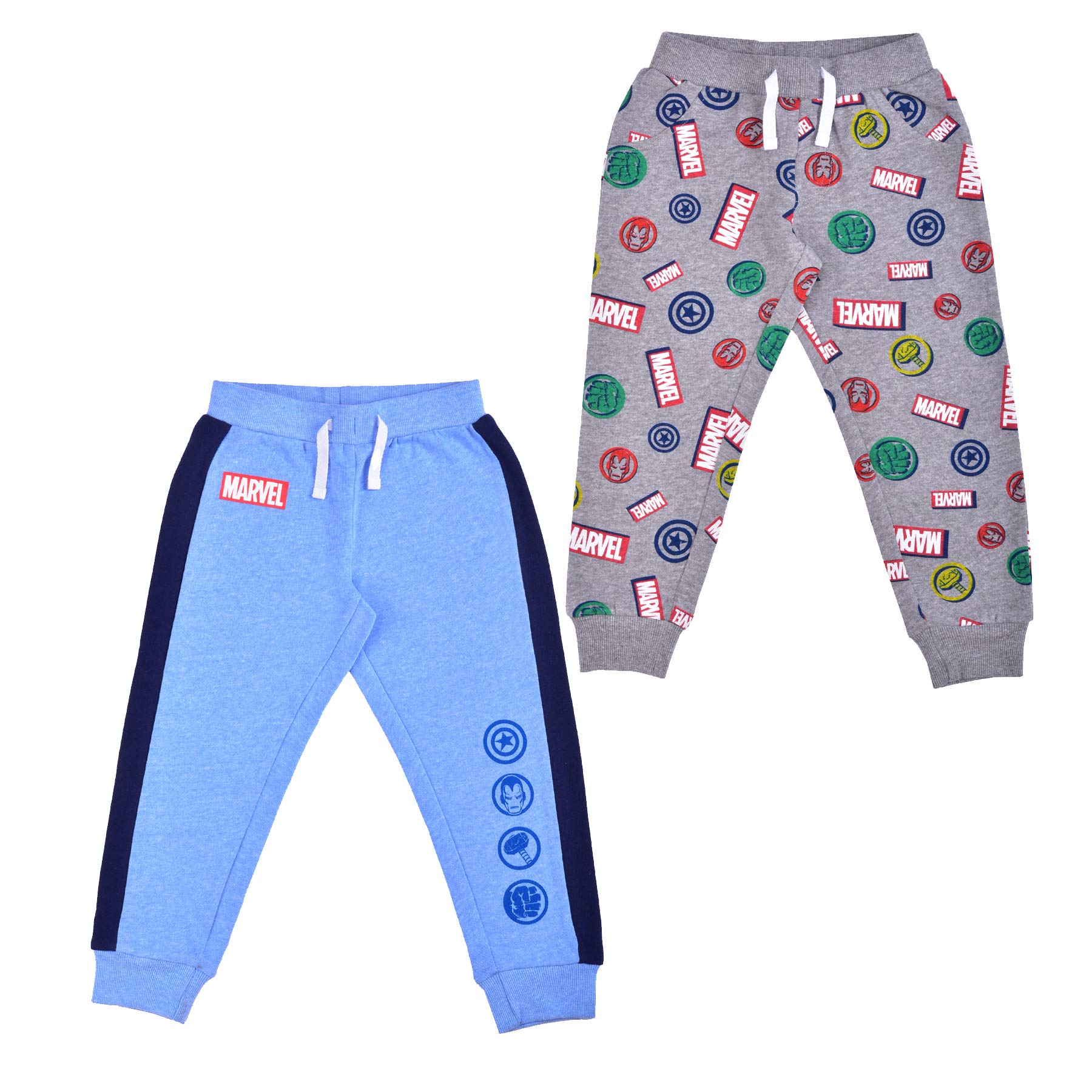 Avengers Boys Captain America, Hulk, Thor and Iron Man Jogger Sweatpants for Toddlers and Little Kids – Blue/Grey