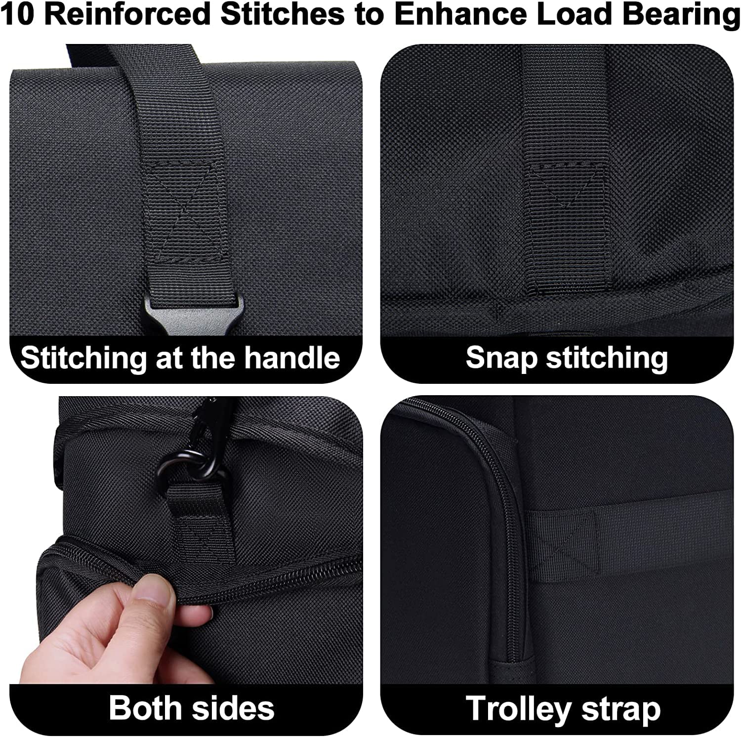 CADeN Borsa per macchina fotografica, impermeabile, borsa a tracolla compatta, per fotocamera DSLR SLR, Nikon Sony Canon, Nero , L, Zaino