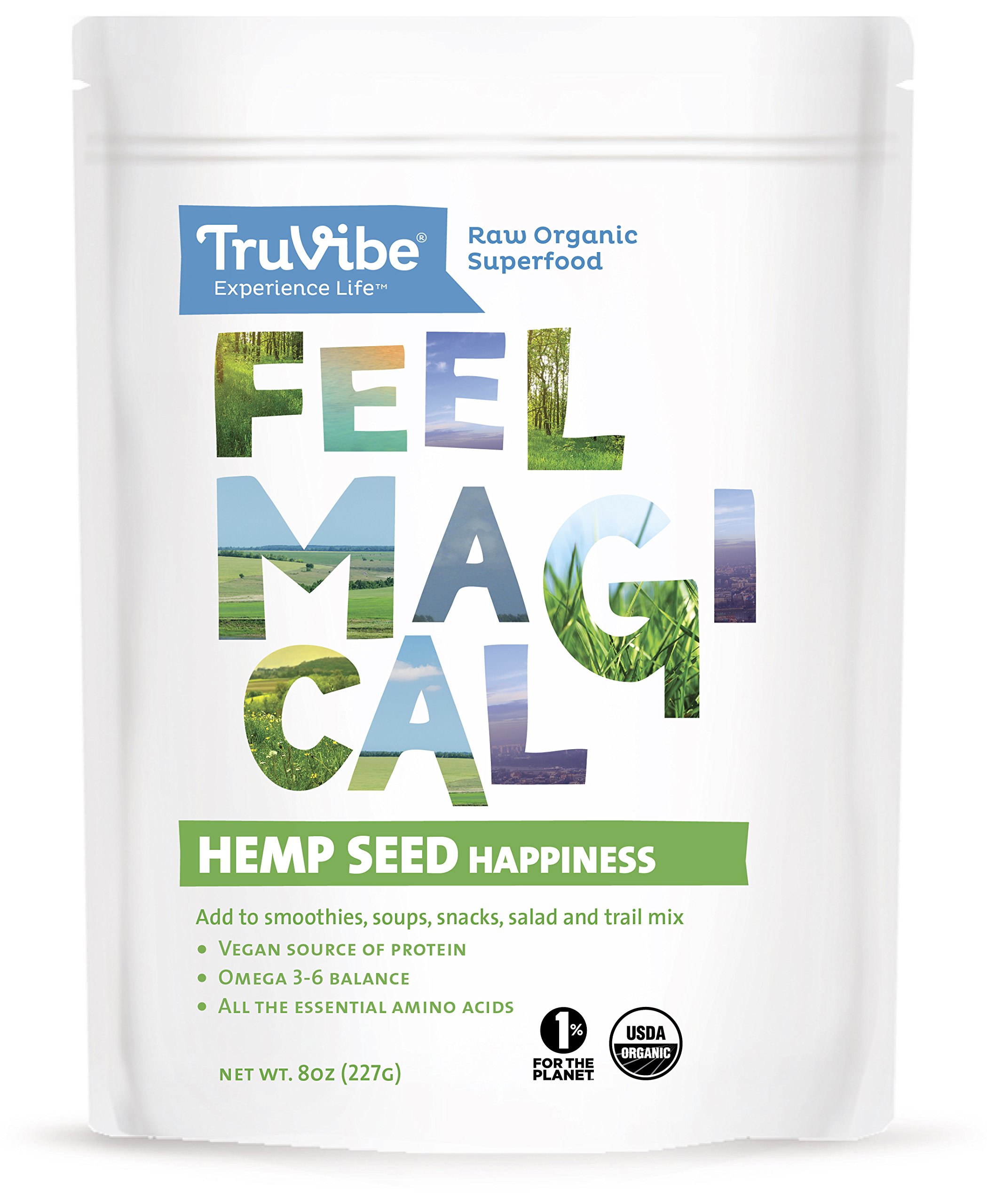 TruVibe Organic Raw Hemp Seeds (8 Ounce)