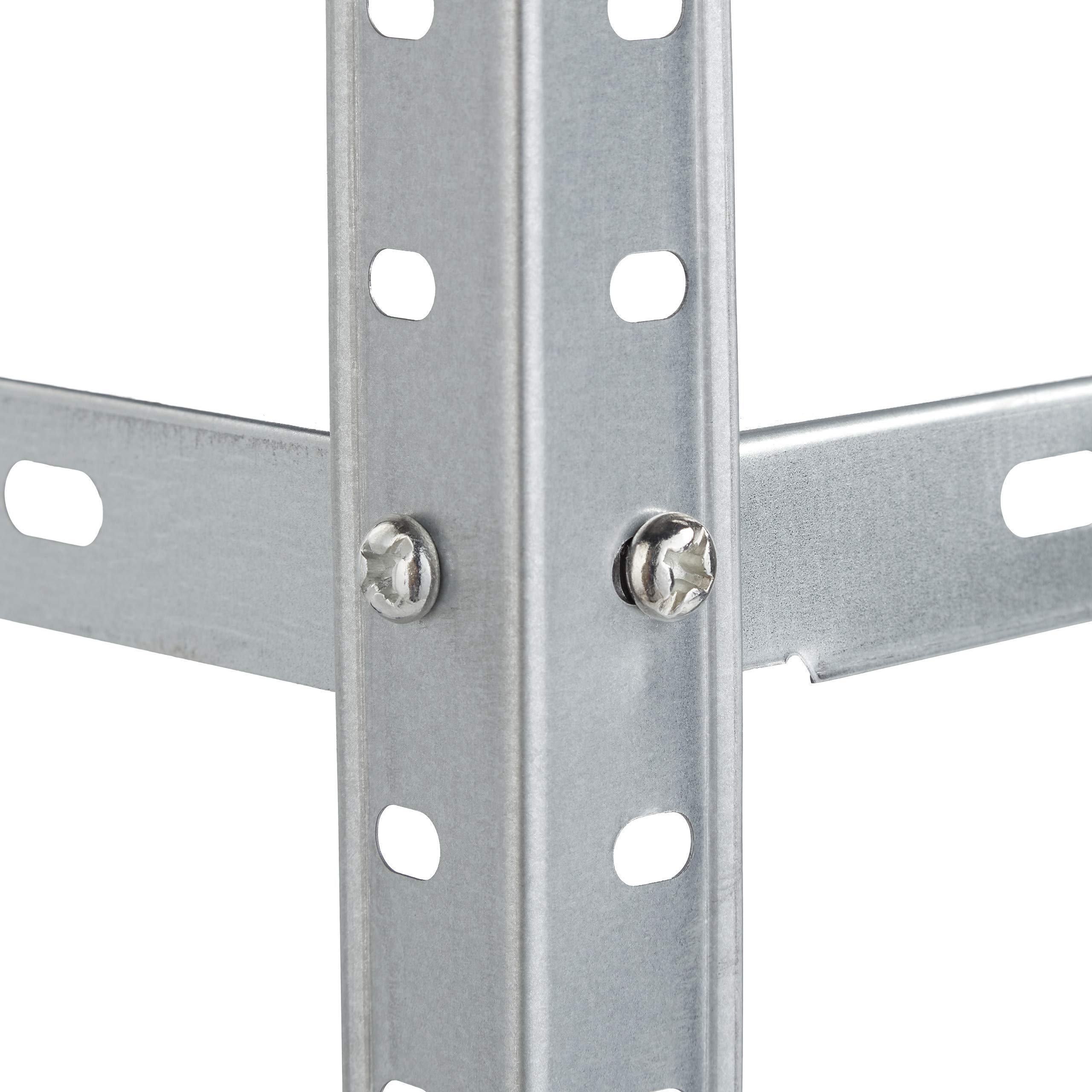 Relaxdays Set de 2 Estanterías Metal Galvanizado, 145x75,5x30 cm, 4 Baldas, hasta 160kg, Montaje Pernos, Acero, Sótano, Plateado