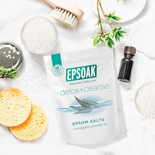 Miniatura 8 de Epsoak Epsom Salt Detox + Cleanse - 12 libras (cantidad. 6 bolsas de 2 libras) Sales de baño con aceites esenciales naturales