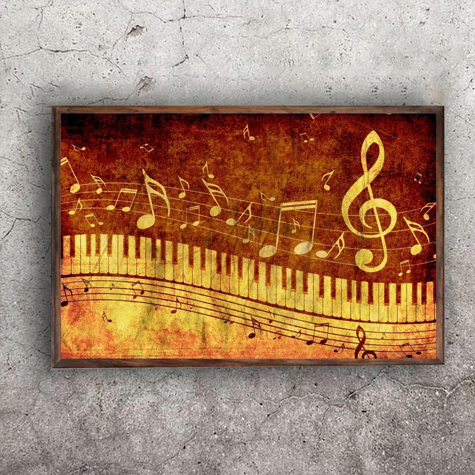 MAIMANG Carta da parati murale con note musicali, carta da parati artistica musicale, poster musicale, design unico per la casa, perfetto per l'arredamento del soggiorno, cornice 80x140 cm