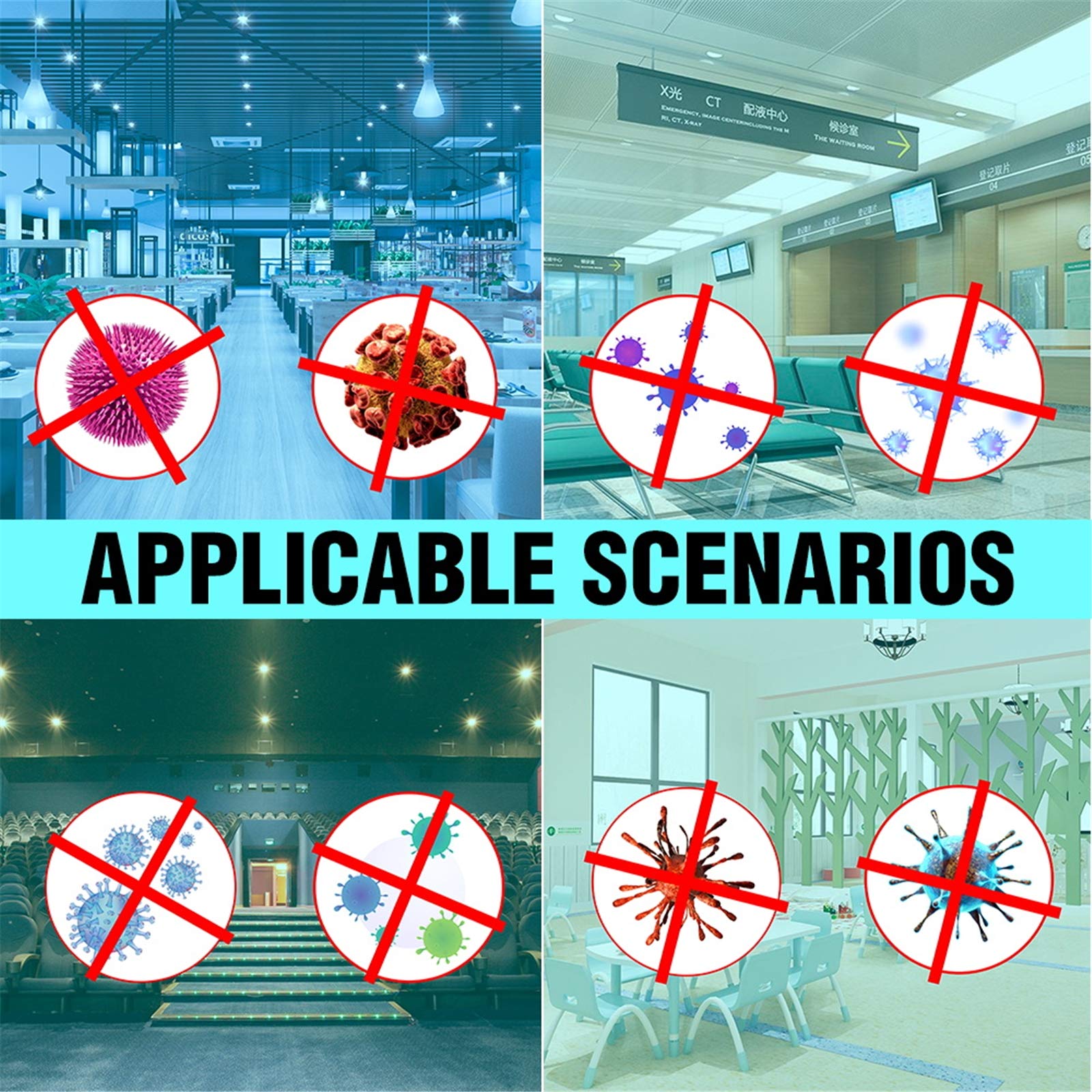 60W UV germicida della lampada, UVC ozono Sterilizzazione Lampadina, E27 LED Disinfettare Ultraviolet Remote Timing controllo antibatterico Lampade,Bulb