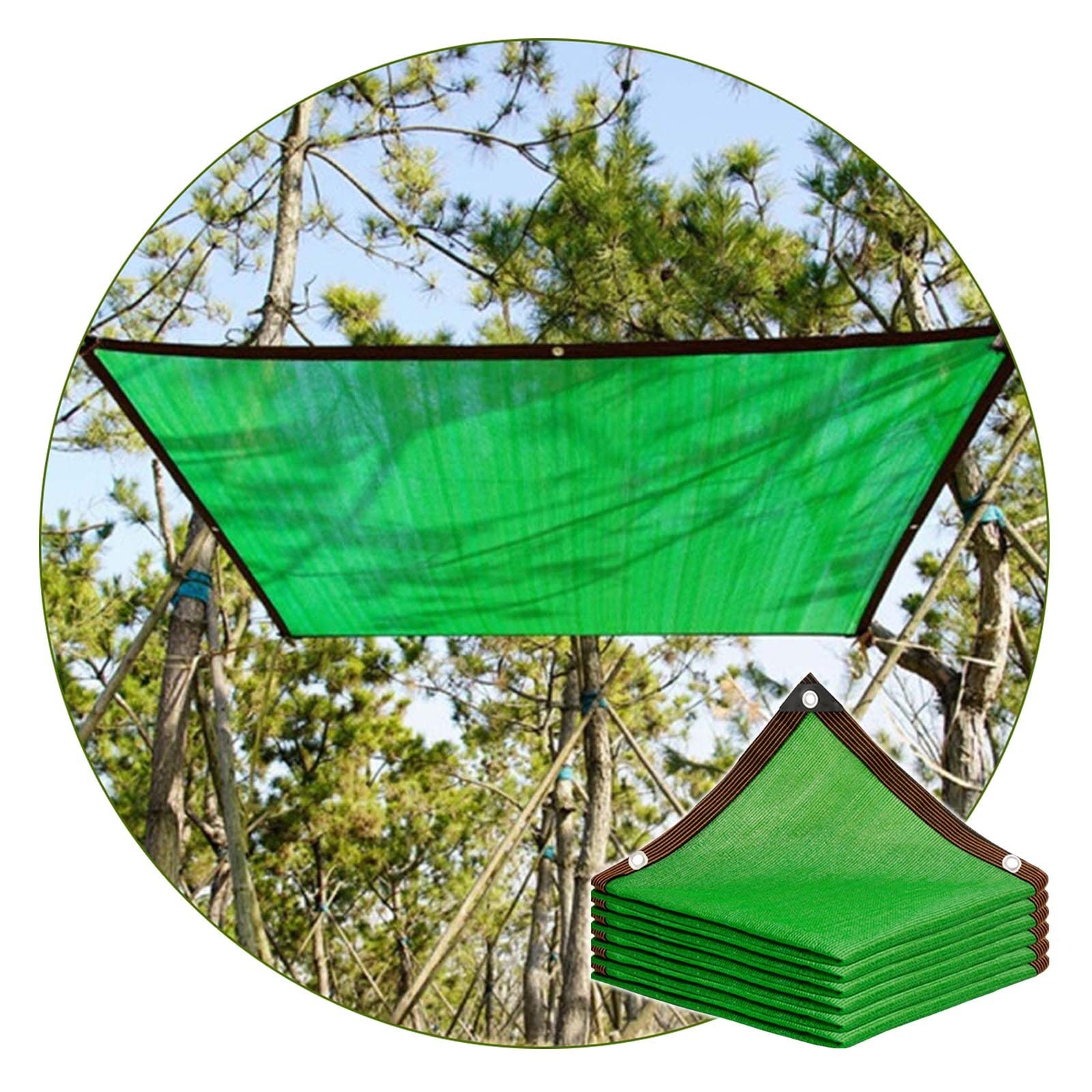 Sonnensegel für Gartenschirme, Grün, 85% Schattennetz für Garten/Terrasse/Pergola, Sonnenschutztuch mit Ösen, anpassbare Größe 3 x 5 m, ideal für Schatten in Gewächshäusern und im Freien