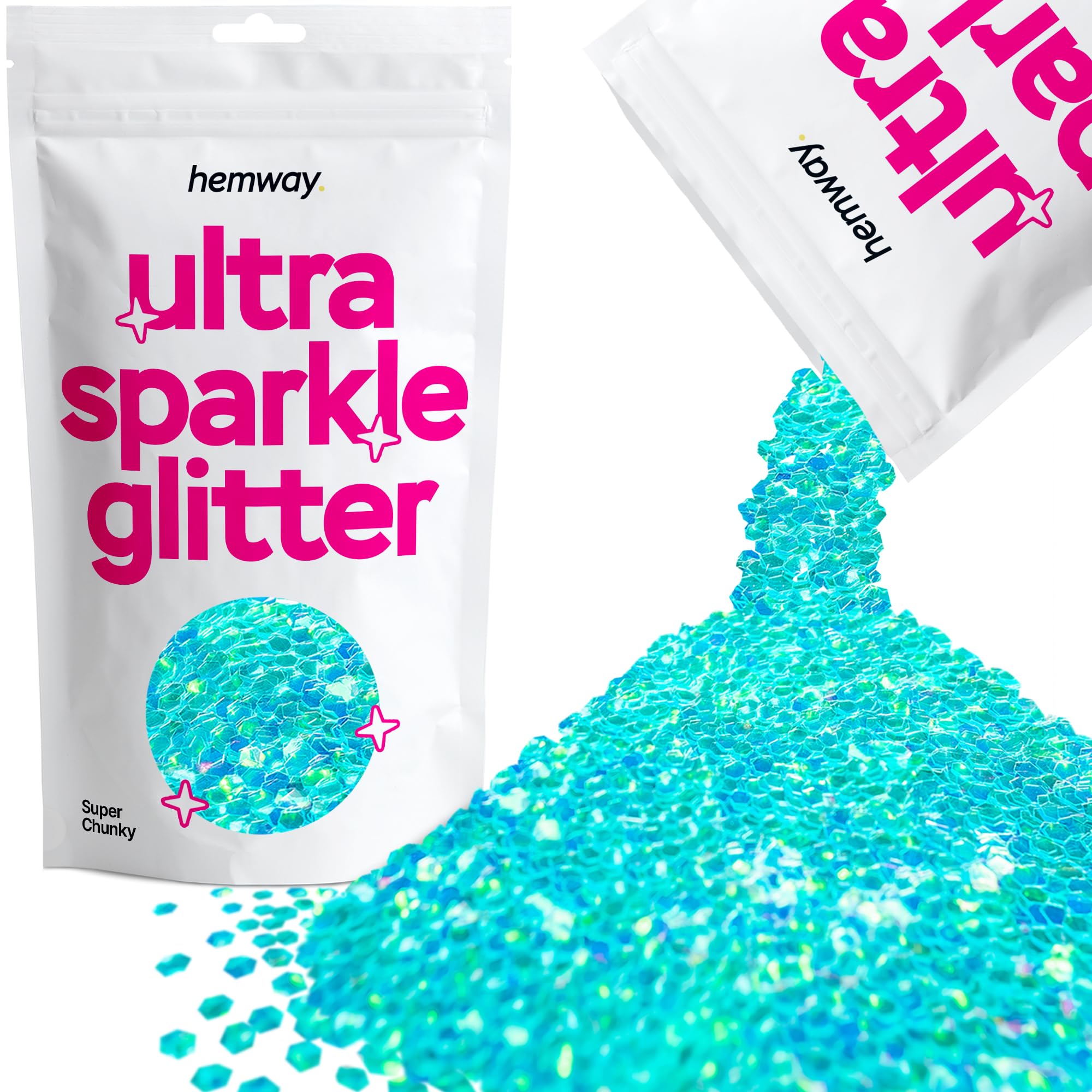 Hemway Ultra Sparkle Glitter Baby Pink Iridescent 100g Fine | Glitter for Arts & Craft, Makeup, Nail Art, Crafting, Card Making, Sparkle Decoration — view 248