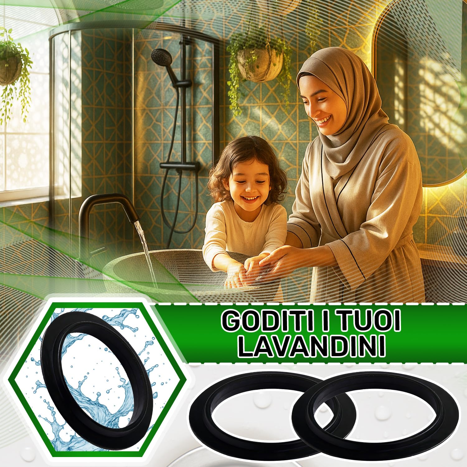 Guarnizione in gomma per lavello Clic Clac - Resistente all'acqua e agli agenti chimici - MADE IN SPAIN - ONIX TECH