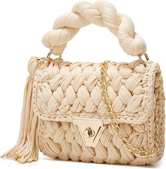 Yarn Knit Crochet Tote Purse Crossbody Bags, $42.99
