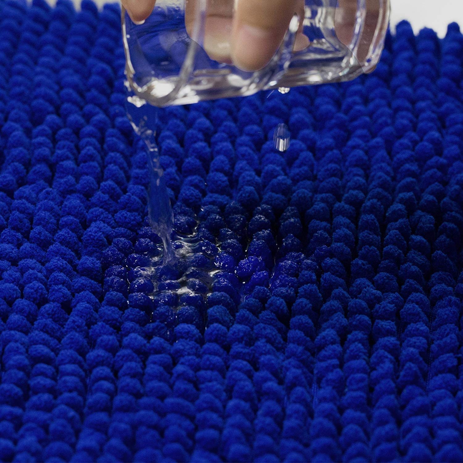 Soft Chenille Bath Mat - Blue -6