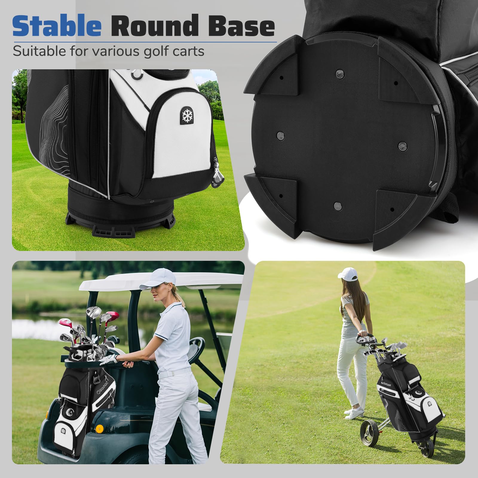 LIFEZEAL Bolsa de Golf con 14 Divisores, Bolsa de Palos de Golf con 11 Bolsillos, Cinturón de Almacenamiento Portátil con Correa Acolchada, Nevera, Asas, Soporte de Paraguas
