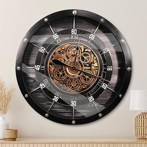 Miniatura 22 de HOIBAI Reloj de pared, relojes de pared grandes para decoración de sala de estar, 18 pulgadas, funciona con pilas, silencioso, sin tictac, moderno,
