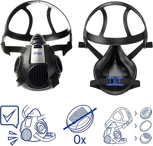 Miniatura 2 de Dräger X-plore 3500 - Máscara respiradora de media cara, aprobada por NIOSH