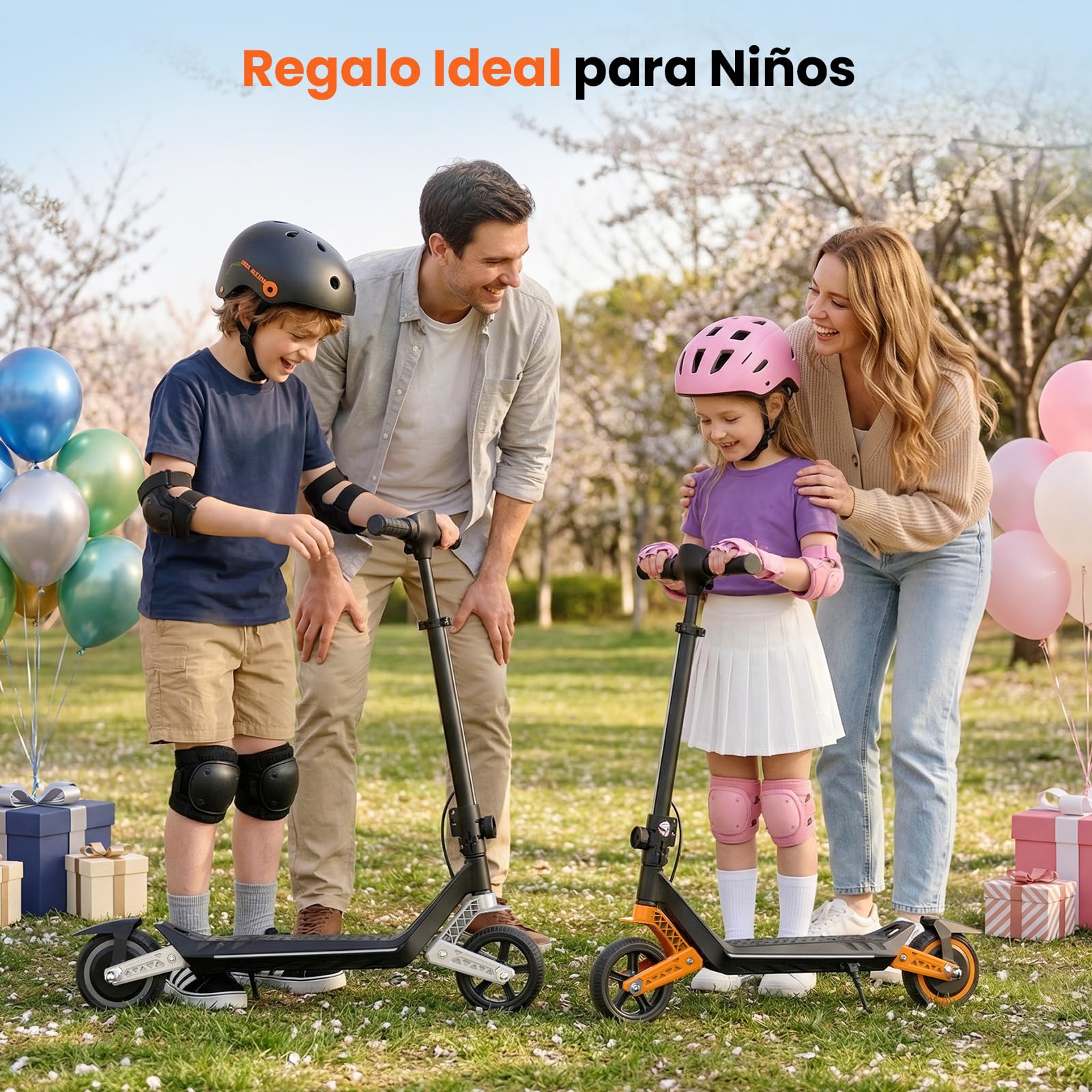 isinwheel Patinete Electrico Niño K6,6-12 Años,Ruedas Macizas 6.5",3 Velocidades5/10/16 km/h,Doble Suspensión Delantera y Trasera,3 Modos LED, Bluetooth,Plegable Ajustable,Carga Máxima 70 kg