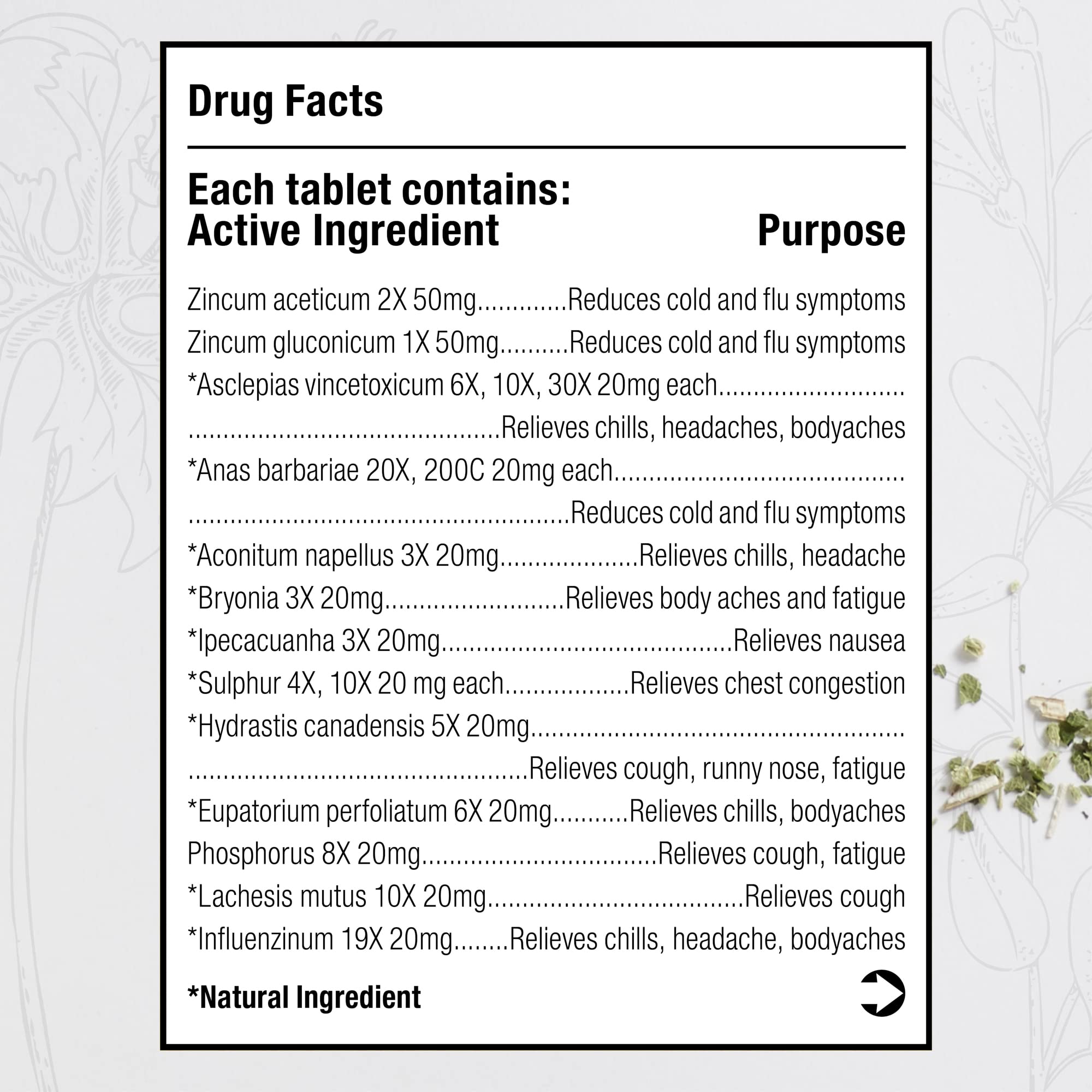 MediNatura ReBoost Zinc +10 MAX Cold & Flu Symptom Relief 60 Tabs