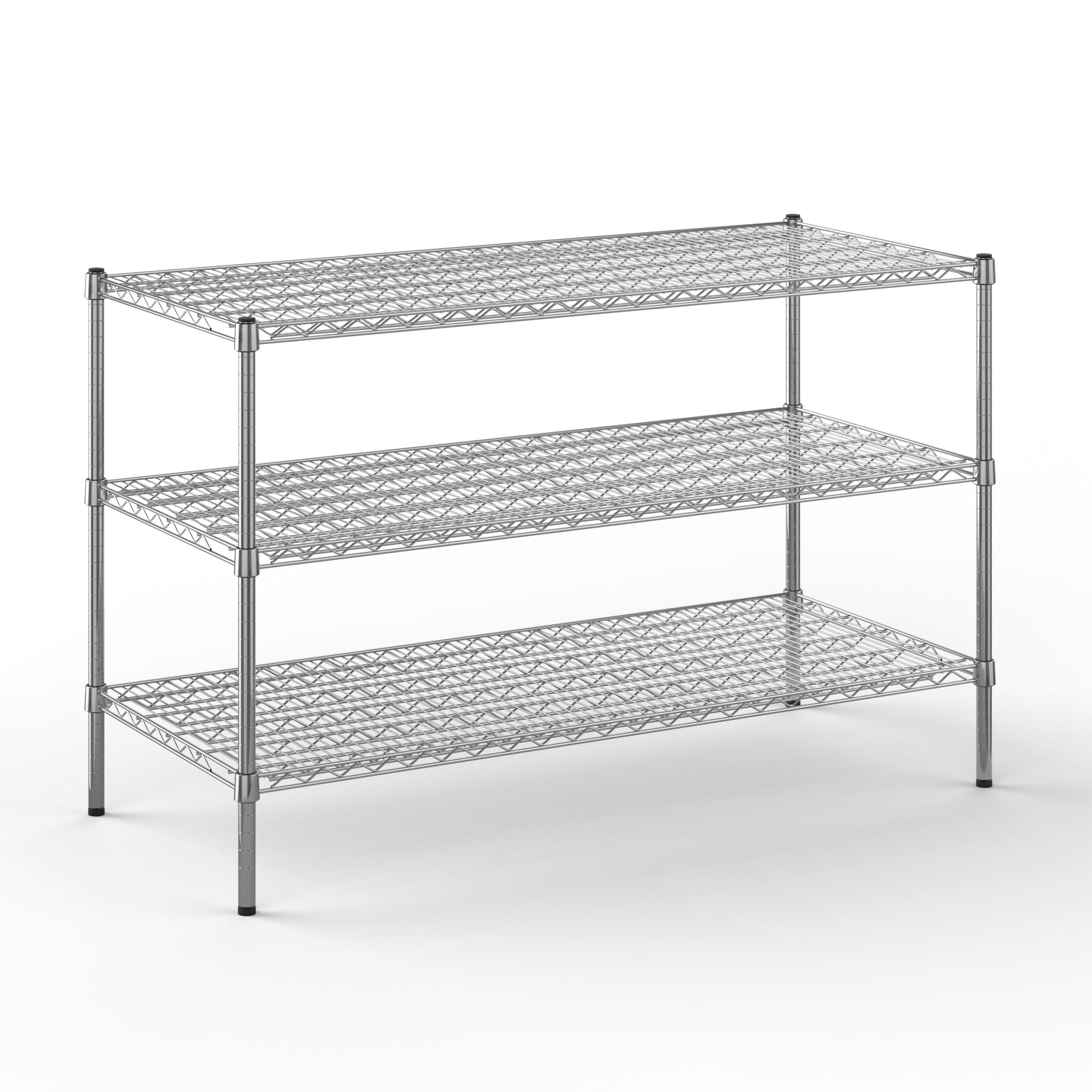 24" Deep x 54" Wide x 34" Height Wire Shelving Kit | 3-Tier | NSF Commercial Storage Rack Unit